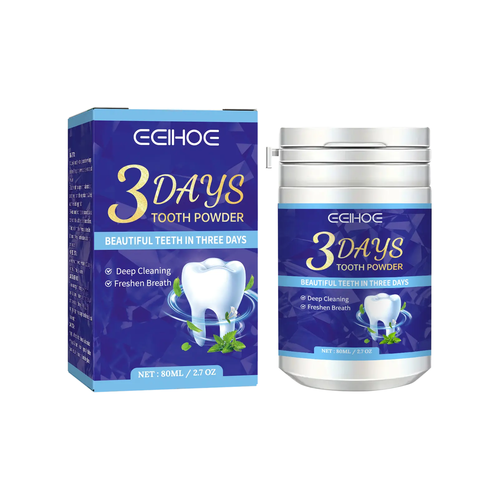 EELHOE Tooth Cleaning Powder Tartar Removal Whitening Teeth Odor Cleaning Breath Fresh Teeth Cleaning Powder