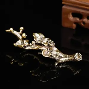 Vintage Cherry Blossom Brass Statue, Handmade Antique Metal Flower Sculpture, Home & Office Decor, Sculpture Desk Decor, Perfect Gift for Friends