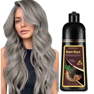 Natural Instant Silver Gray Hair Dye Shampoo 3 in 1 for Men & Women-Herbal Hair Dye for Salon Home Use, Shampoo Para Canas 16.9 Fl Oz,Haircare
