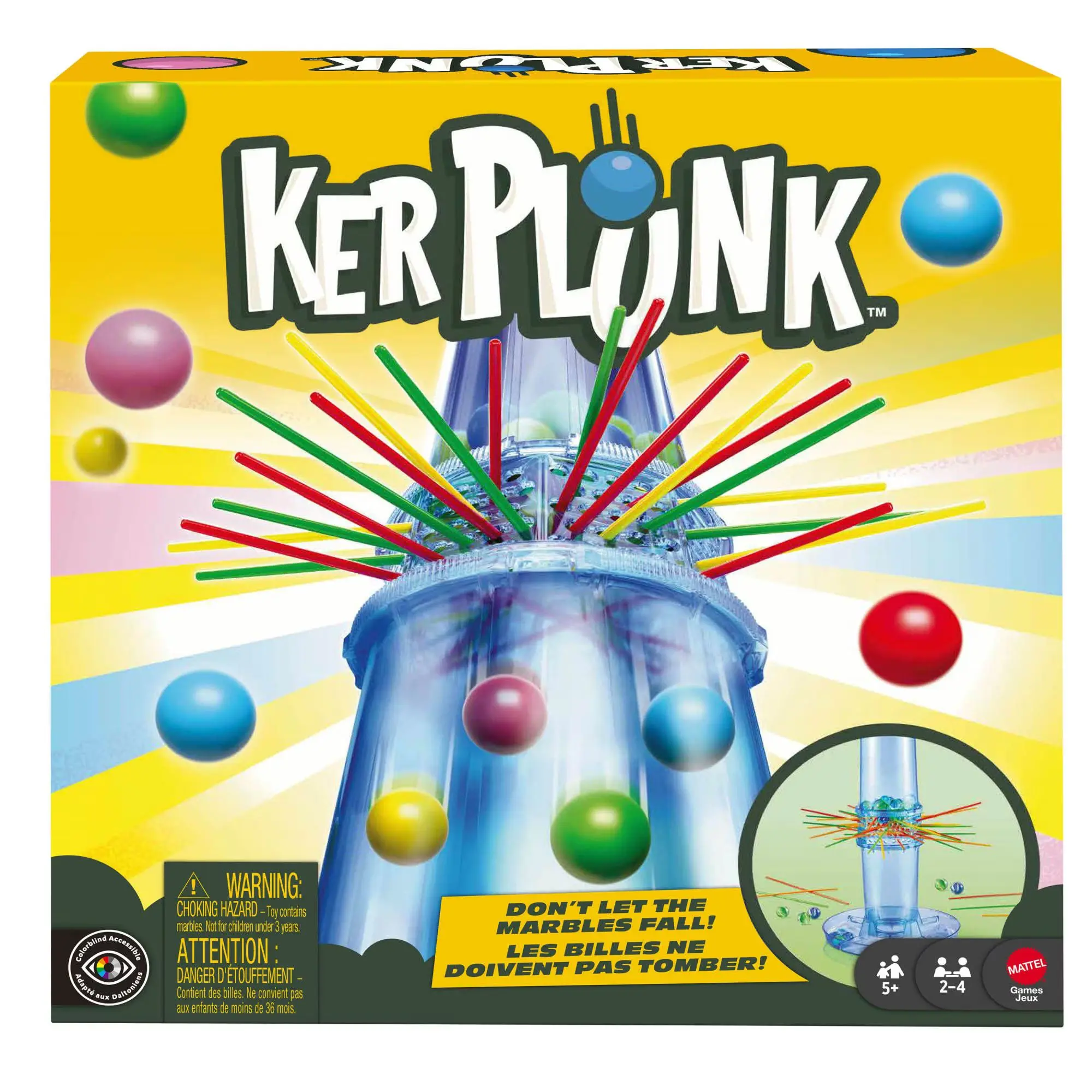 KerPlunk Kids Game, Family Game for Kids & Adults with Simple Rules for 2-4 Players