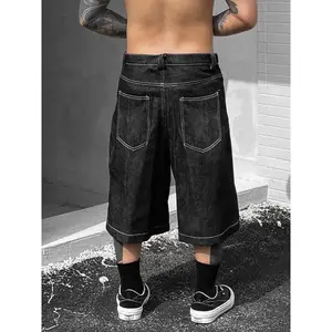 Men's Denim-Effect Print Streetwear Shorts, Loose Casual Comfy Fashion Graphic Shorts for Daily Wear, Mens Bottoms for Summer(Sheet)