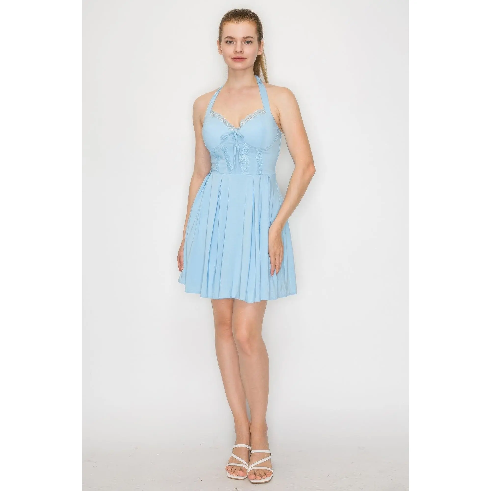 Corset Self-tie Ribbon Zippered Dress