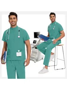 Medical Clothing for Men Hospital Uniform Scrub Suit Men Workwear Work Clothes Nurse Uniforms Accessories Pet Grooming Work Suit Veterinary Work Clothes Menswear