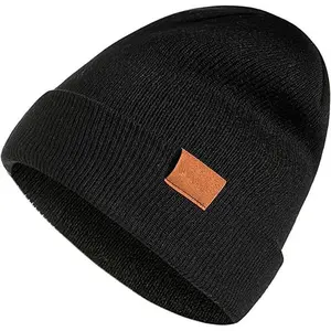 Bravo! Beanie Hat Unisex Cable Knitted Hat Winter Chunky Cuff Beanie