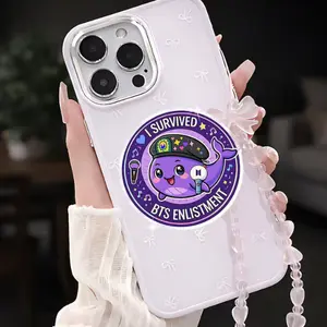 I Survived The Recruitment With Magnetic Phone Grip, Cute Phone Holder For Fans, Griptok for Music Concerts, Kpop Fan Phone Holder , Gifts For Her sticky phone grip magnetic mount, Compact Holder Stand