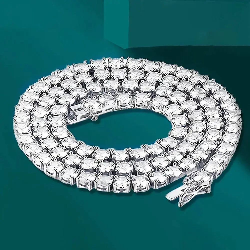 Gra Certified Full Moissanite Tennis Necklaces Bracelets For Women Men 100% S925 Silver 3/4/5/6.5mm Lab Diamond Riviera Necklace