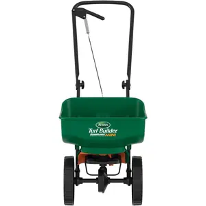 AGS Scotts Turf Builder EdgeGuard Mini Broadcast Spreader - Spreader For Lawn Fertilizer, Weed & Insect Control, Grass Seed, and Ice Melt, Holds Up To 5,000 sq.ft. of Product