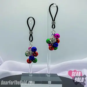 Holiday Colorful Baubles Nipple Nooses - Adjustable Loop / Non Piercing Nipple Ring Jewelry