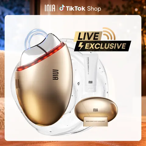 【LIVE EXCLUSIVE】INIA GLACE 7-in-1 Facial Beauty Roller - Multifunctional Beauty Device with EMS Microcurrent, Red & Blue Light, Cryo & Thermal Therapy, Serum Infusion for Face Lift, Anti-Aging, Lymphatic Drainage, De-Puffing | Selfcare Perfect Gift Pick