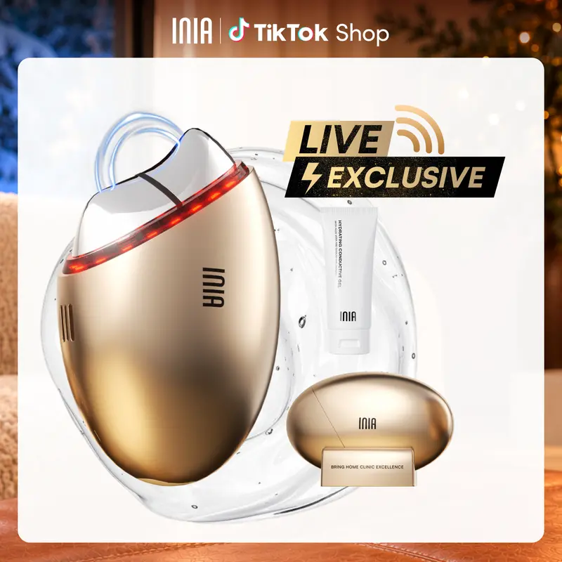【LIVE EXCLUSIVE】INIA GLACE 7-in-1 Facial Beauty Roller - Multifunctional Beauty Device with EMS Microcurrent, Red & Blue Light, Cryo & Thermal Therapy, Serum Infusion for Face Lift, Anti-Aging, Lymphatic Drainage, De-Puffing | Selfcare Perfect Gift Pick
