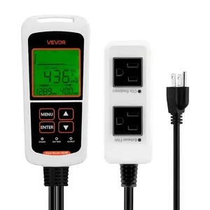 VEVOR Carbon Dioxide Monitoring Controller, Dual Outlets Carbon Dioxide Controller, CO2 Meter Monitor Day and Night Detection Feature, NDIR CO2 Sensor for Green House, Laboratories, Classrooms, HomeVEVOR Super Brand Day