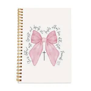 1PC 5.5×8.3in Christian Theme Daily Devotional Journal Book, 50 Pages with Bow Design, Ideal Gift for Faithful Women, Strength & Dignity Diary