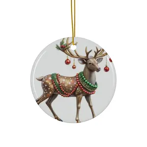 Ceramic Ornament, 4 Shapes Christmas Circle
