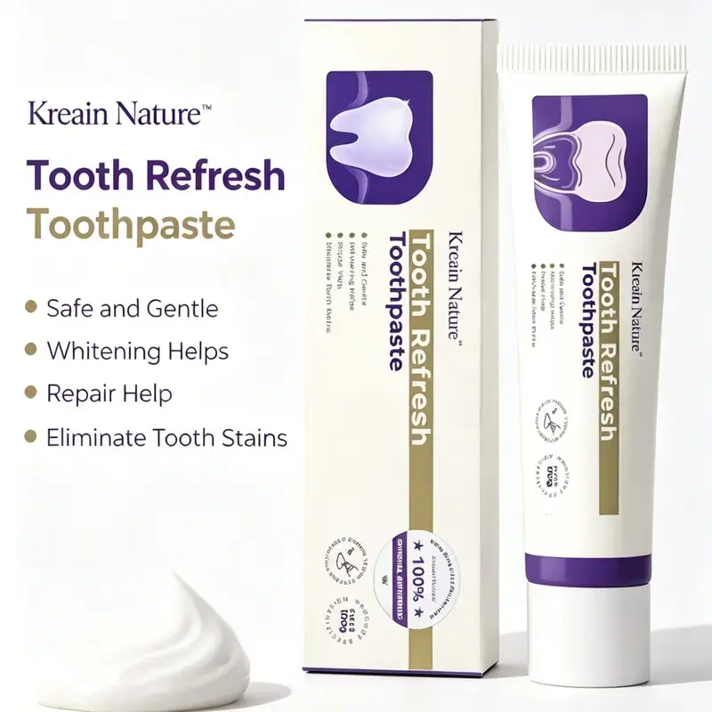 Kreain Nature Tooth Refresh Toothpaste 3 for Fresh Breath Prevent Tooth Loss with Natural Ingredients Gentle Care for Tooth Sensitivity Toothache Care for Dental Health #DealsForYouDays#summerwins