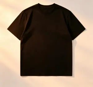 Unisex Basic Cotton Crew Neck T-Shirt, Solid Black White Casual Short Sleeve Tee