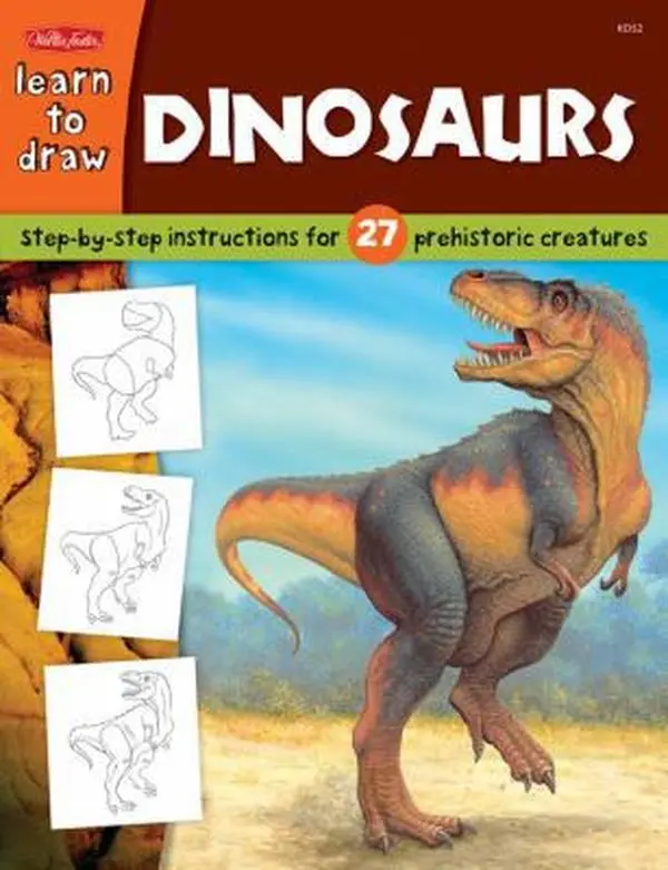 USED Book - Dinosaurs: Step-by-step instructions for 27 prehistoric creatures (Learn to Draw) by Jeff Shelly (Paperback) - english