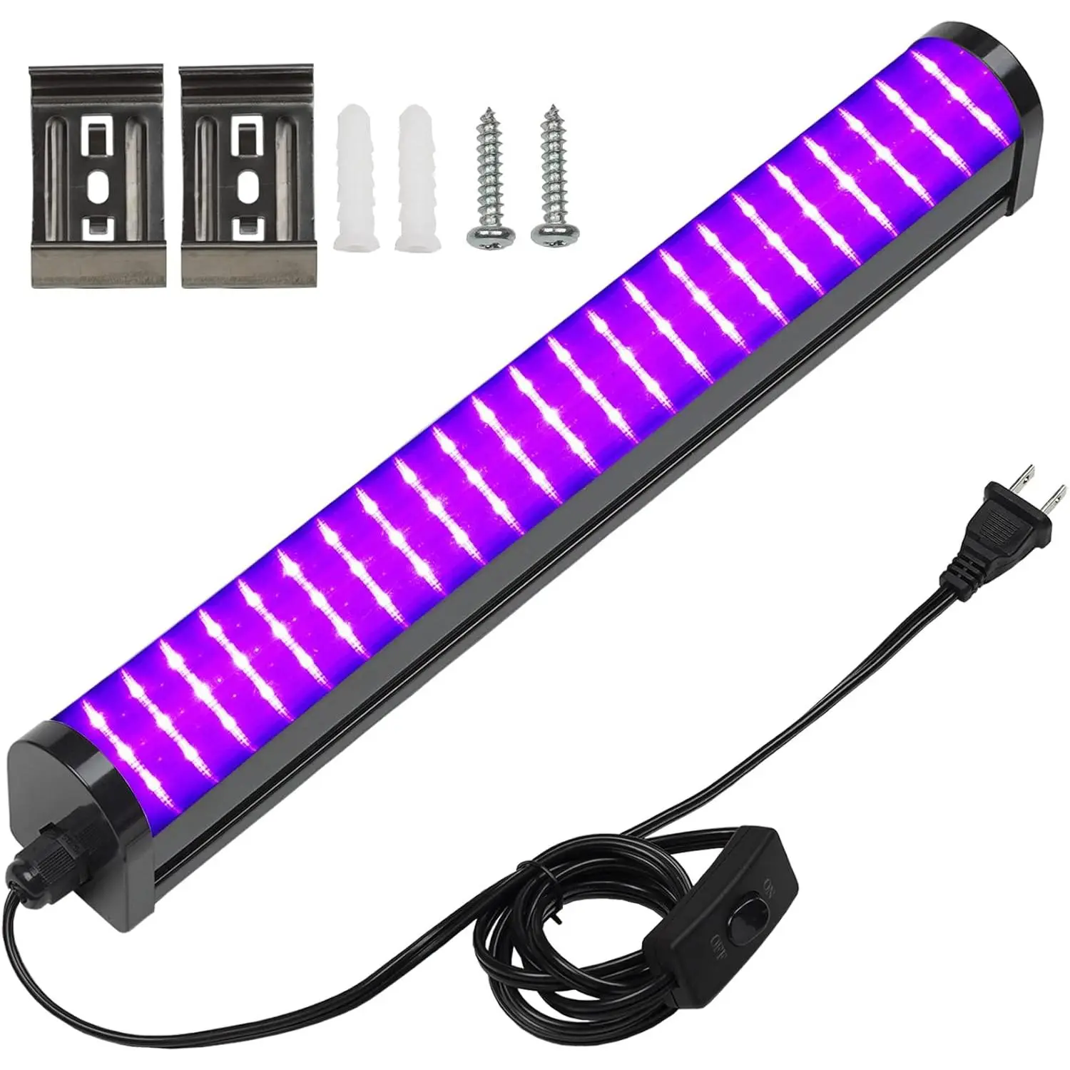 Upgrade 25W LED Black Light Bar - 72 UV Big LED Chip 395-405nm for Glow Party Fluorescent Posters Glow in The Dark Stage Lighting Body Painting Halloween
