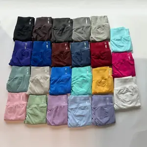 Dfyne Impact Leggings for Women |     Seamless Scrunch Butt Yoga Leggings with Low Ribbed Band |     High-Stretch Fitness Tights for Gym, Sports, and Activewear