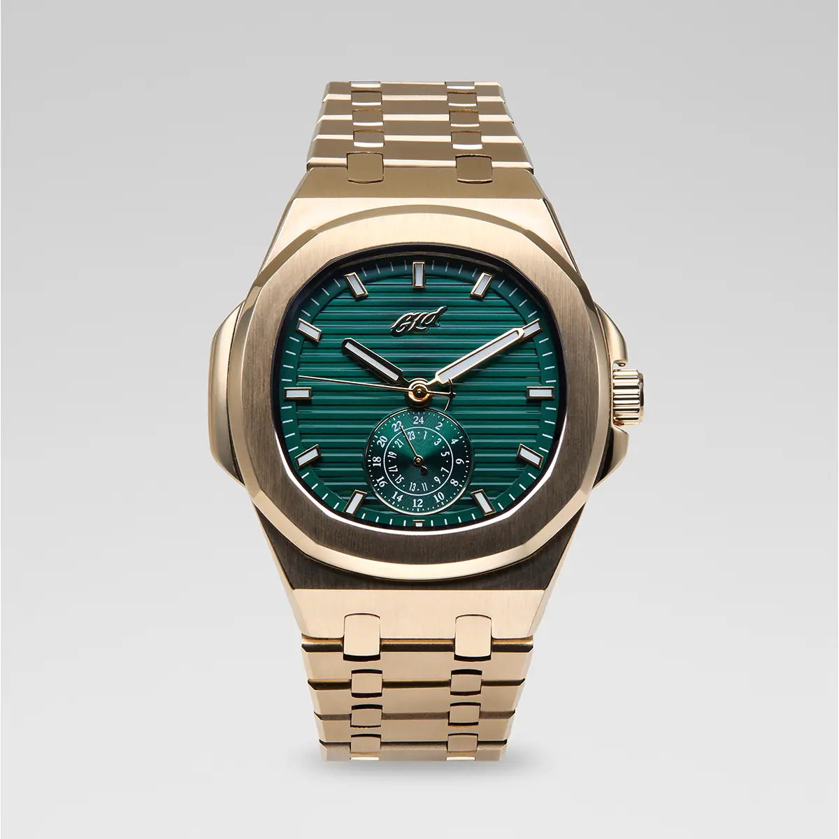 GLD 39MM Visionary Plain Case & Green Dial Watch - Yellow Gold #Stockupdeals