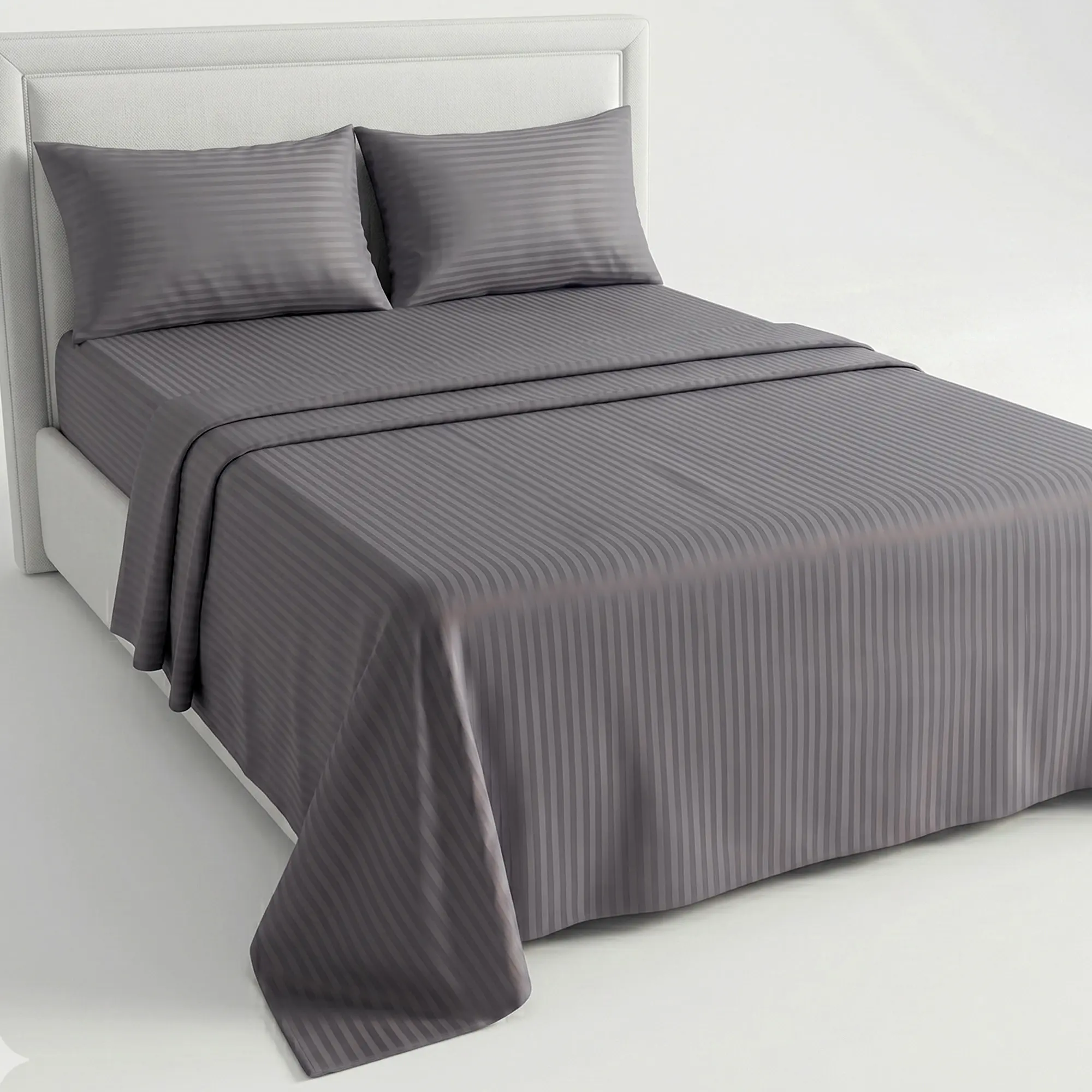Knitin 4 Pc Stripe Bedsheet Set - Deep Pocket, Wrinkle-Free, Cooling, Chic Design Bedsheet Sets. Upto 16” Deep Pocket Soft Brushed Microfiber Bedsheet with Pillowcases- All Season Bedsheet Set