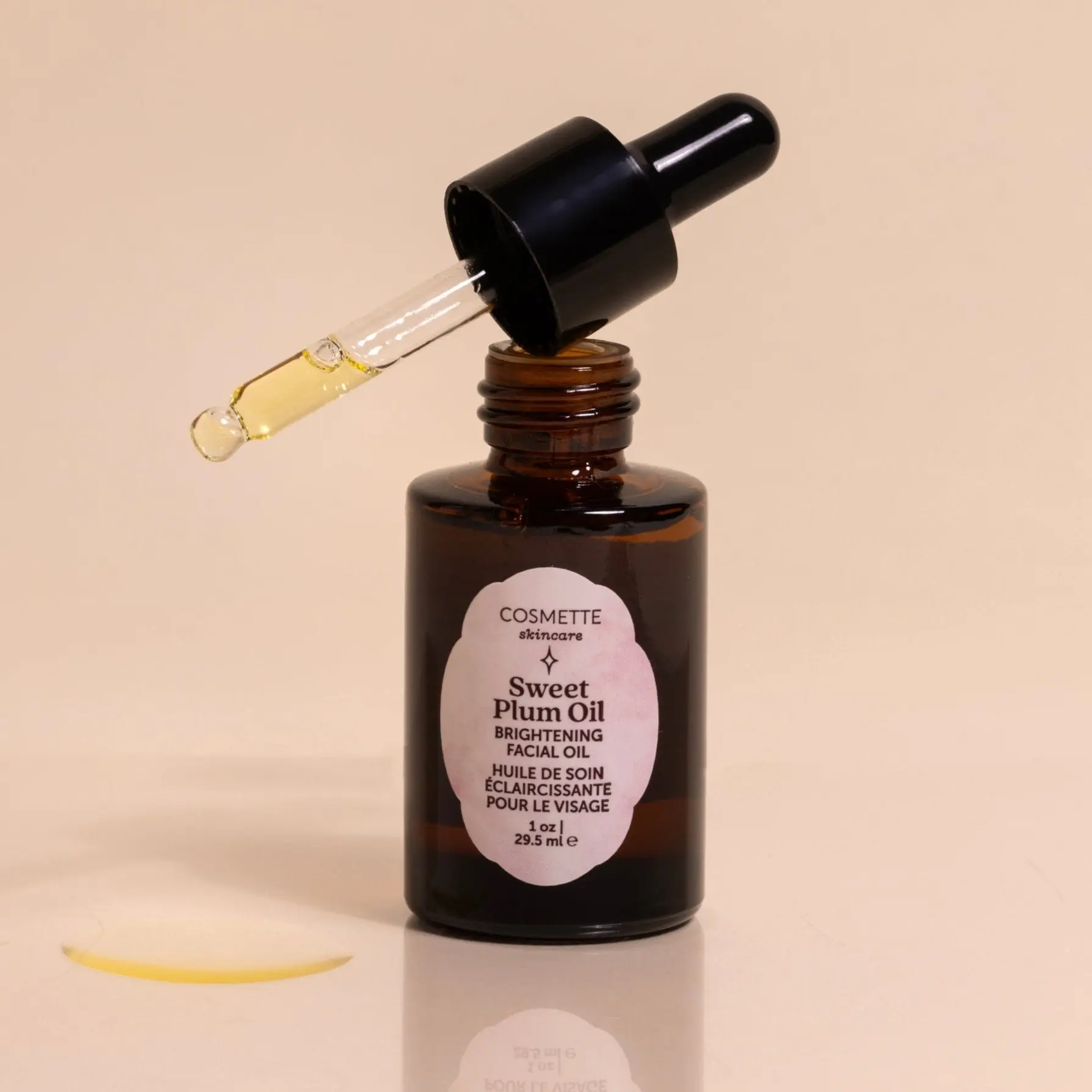 Cosmette Skincare Sweet Plum Oil Serum - Vitamin C Brightening Treatment Oil to Help Brighten & Smooth - 30 mL