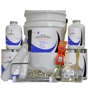 Resins Plus - Garage Floor Coating and Epoxy Kit | Includes All Needed Tools and Materials for DYI Application | RS3425 Fast Cure Water Based Epoxy