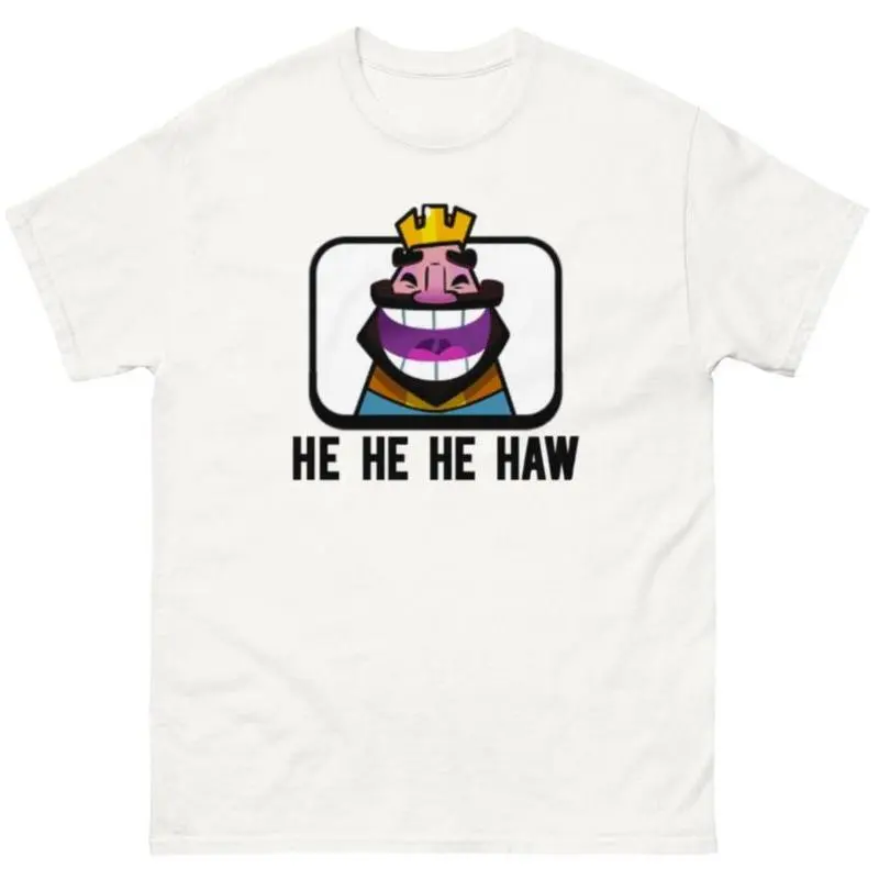 Men's Casual He He He Haw Graphic T-Shirt, Streetwear Design in 100% Cotton with a Round Neck and Short Sleeves, Tshirt
