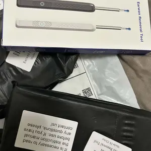 Ear Wax Removal, Earwax Remover Tool with 8 Pcs Ear Set & 6 Ear Spoon- Ear Cleaner with Camera & Light, Ear Camera for iOS & Android (Black) Springtok