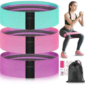 Resistance Bands for Working Out, Fabric Exercise Bands for Legs and Butt, Workout Bands for Women and Men, Booty Band for Yoga Starter Set, Pilates, Rehab, Fitness and Home Workout leg butt elastic workout band squat yoga stretch strap loop flexbands gym