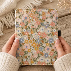 Watercolor Floral Kindle Case 12th Gen Paperwhite Protective Cover with Hand Strap and Stand, Bookish Kindle Case 2024 Release