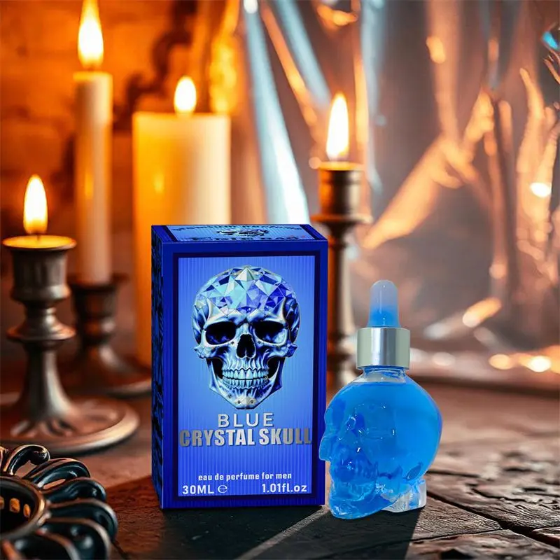 Men's Gothic Skull Crystal Design Fragrance Oil, Long Lasting Eau de Perfume Oil, EDP Scents, Captivating Fragrance for Birthday Gifts, Fashion Fragrance for Party, Daily Life, Bottle Perfume