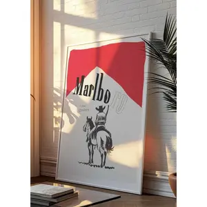 [Sale off up to 65%][Free Ship][No Frame] Vintage Cigarette Western Cowboy Poster, Retro Wall Decor, Trendy Entryway & Bedroom Wall Art, Many Sizes Available