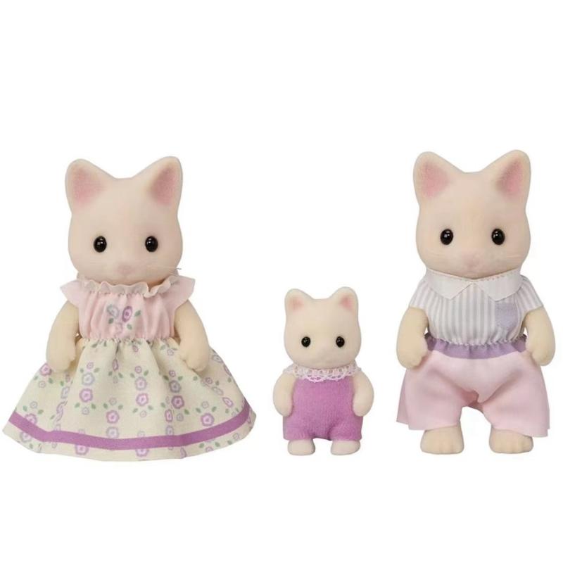 Sylvanian Families Floral Cat Family Trio 5769 + Twin Babies Set Calico Critters