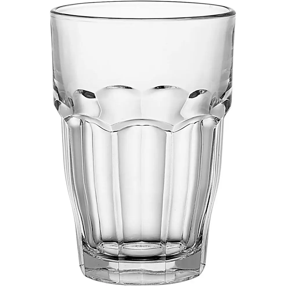 Rock Bar Stackable Beverage, Set Of 6 Dishwasher Safe Drinking Glasses For Soda, Juice, Milk, Coke, Beer, Spirits – 12.5oz Durable Tempered Glass Water Tumblers For Daily Use