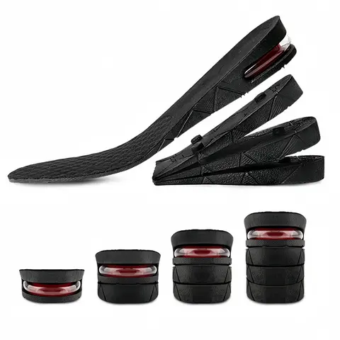 Height Increase Insoles, 2-4 Layer 1.2" to 2.97" Variable Height Increase Shoe Lifts, EVA material, Heel pad with air cushion design, Heel Lift Shoe Height Inserts for Men and Women Footwear, Comfort Active soles,Adjustable Comfort Elevating Insoles