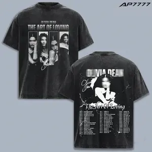 Olivia Dean The Art of Loving Tour T-Shirt, Vintage Washed Graphic Tee, Double Sided Concert Shirt, Indie Soul Music Fan Merch, Retro Album Aesthetic Oversized Heavyweight Cotton Unisex Streetwear, Tour Dates Gift