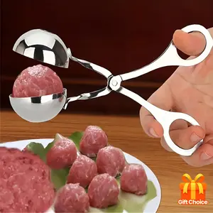 2pcs Stainless Steel Meatball Maker, Food Supply Equipment and Supplies Non-Stick Tongs Machine for Homemade Fish Balls & More – Perfect Gift Idea (Graduation Season/Christmas)