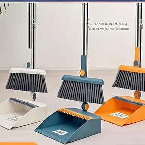Household Broom Set, Long Handled Floor Cleaning Broom Dustpan Set, Rotatable Broom And Dustpan With Comb, Used For Removing Dust And Garbage, Suitable For Homes, Kitchens, Rooms, Offices, Cleaning Tools, And Back To School Supplies Blue