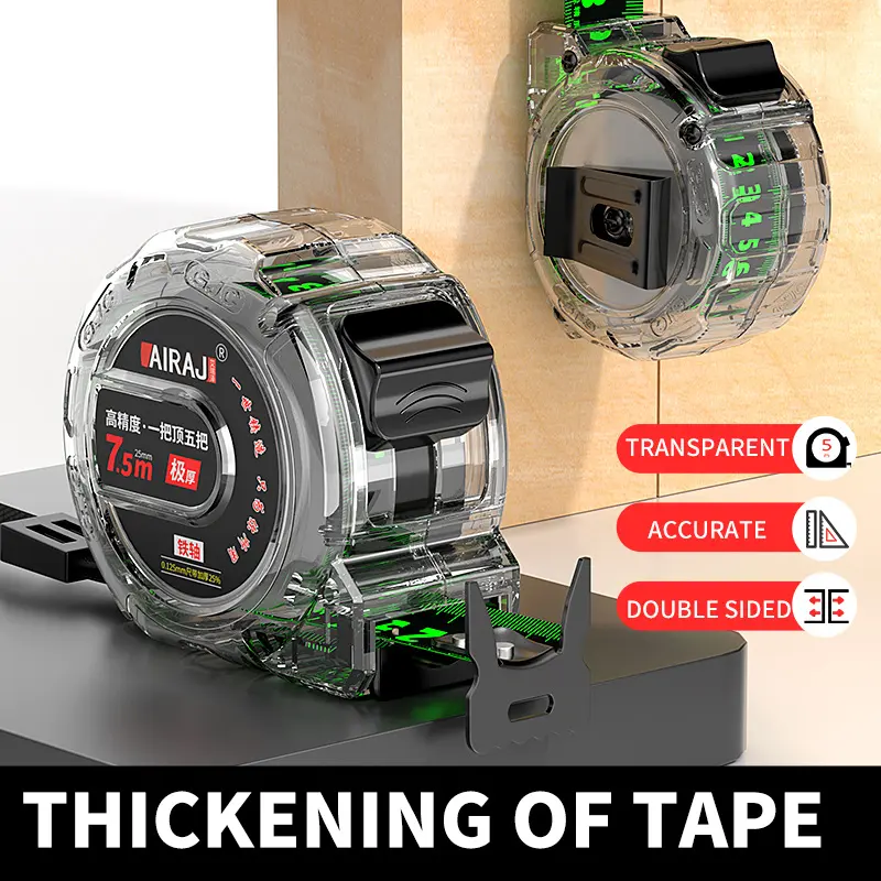 Fluorescent Steel Retractable Tape Measure - Accurate Readings, Drop-Resistant Case, Laser-Etched Markings, Waterproof Design, Luminescent Display, Easy Visibility - Ideal for Construction, Carpentry - Dad Birthday Gift