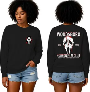 Woodsboro Scream Movies Ghostface Sweatshirt - Exclusive Horror Film Design for Movie Fans and Classic Slasher