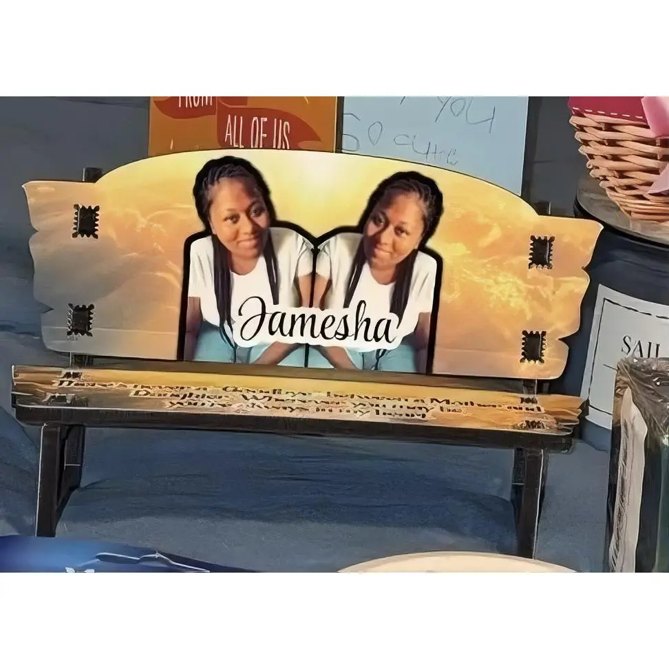 Custom Memorial Bench with Personalized Photos and Quotes!