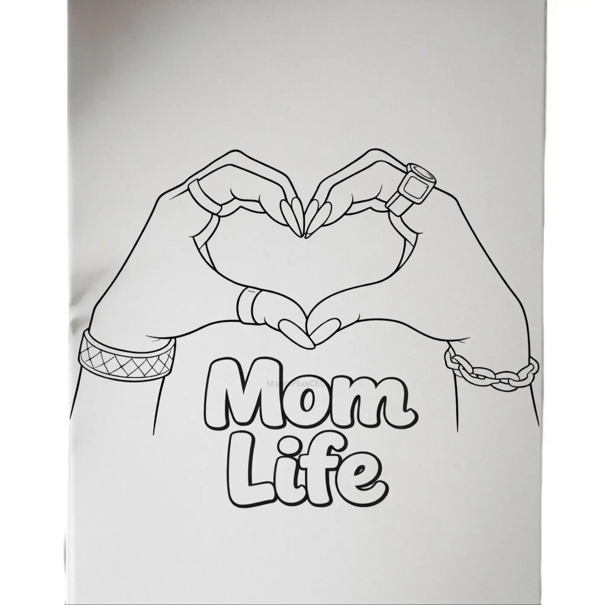 DTF Transfer Outline - Press & Paint Outline, Color your own DTF Transfer Print - Mother's Day Mom Life 2026 -Coloring Activity - Sip and Paint  Party