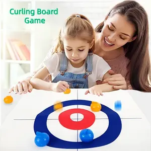 Mini Desktop Curling Game Set, Multiplayer Competitive Toy, Indoor Family Fun Puzzle Game, No Equipment Needed, Home Use