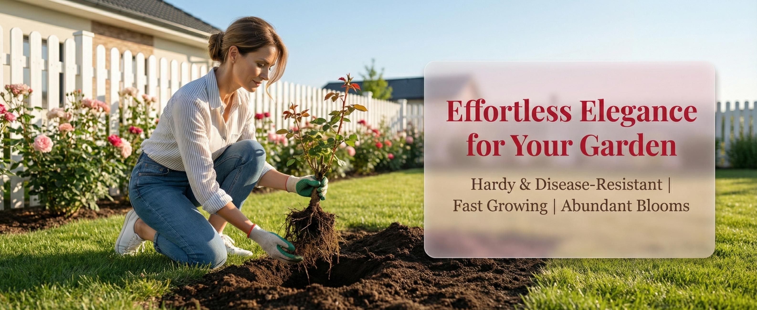 Live Rose Plant Seedling – Fragrant Flowering Rose Bush for Outdoor Garden & Yard – Easy to Grow Perennial Landscaping Plant, Vibrant Blooms for Patio, Lawn & Garden Decor