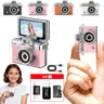 Mini Keychain Digital Camera - Portable Point & Shoot Vlogging Camera, 1080P HD, 1MP Lens, Flash, 0.96" Screen, 32G Card & Charging Cable Included, Retro Sparkling Rose Gold Cool Gadget, Girly Tech Gadget, Mini Stuff That Actually Works, Unique Kids' Gift