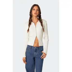 Edikted Women's Cora Knitted Zip Up Cardigan