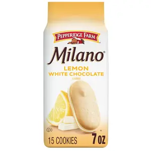 Pepperidge Farm Milano White Chocolate Lemon Flavored Cookies, 7 Oz Bag