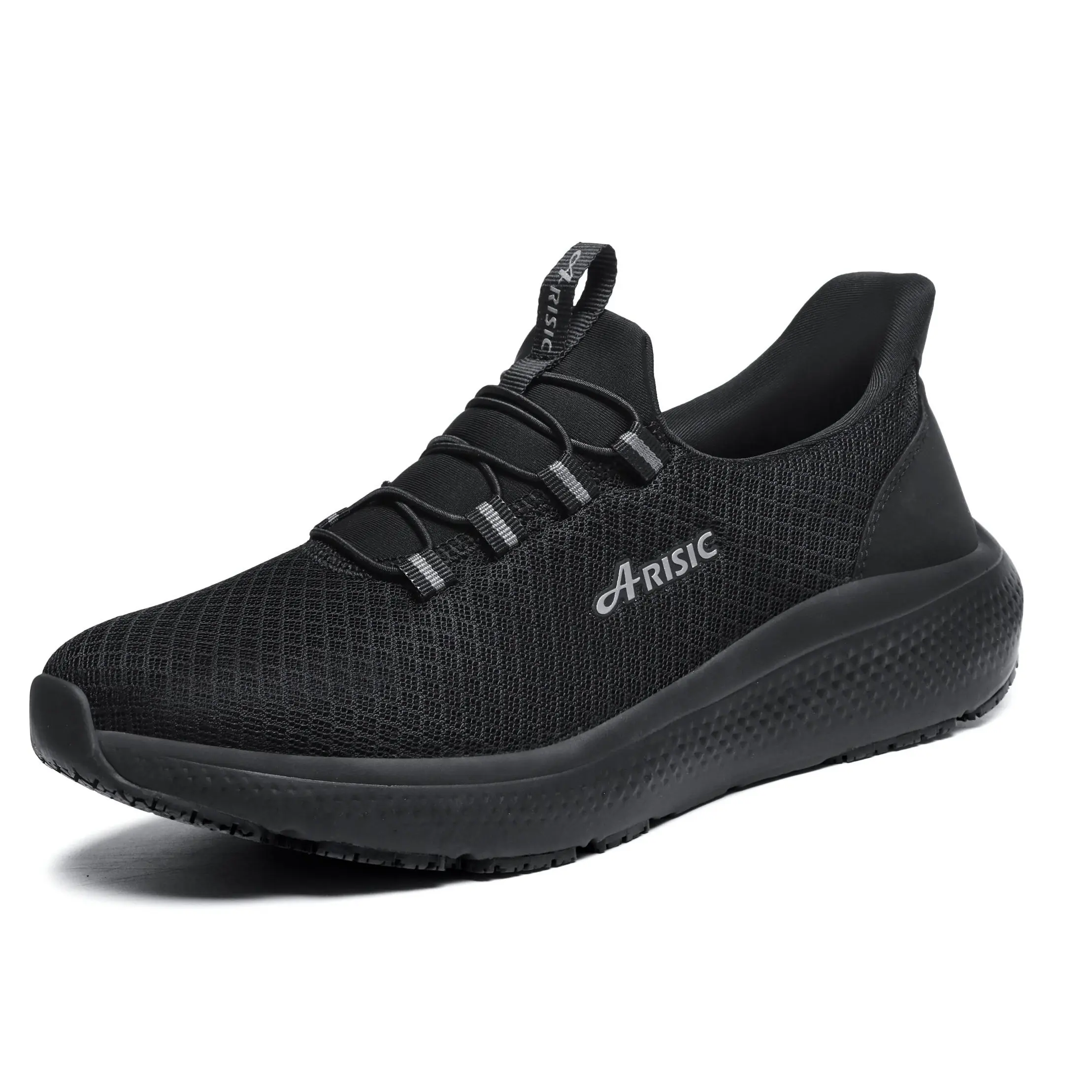 Men’s Non Slip Work Sneakers Lightweight Breathable Mesh Slip On Shoes Soft Sole Comfortable Walking Running Casual Trainers for Kitchen Work Outdoor Use