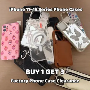 Buy 1 Get 3 cross phonecase| Factory Clearance! iPhone 11–15 Series Phone Cases — Choose Model, Buy 1 Get 3 Random Styles. Luxury Cross Leather Case Big Sale!