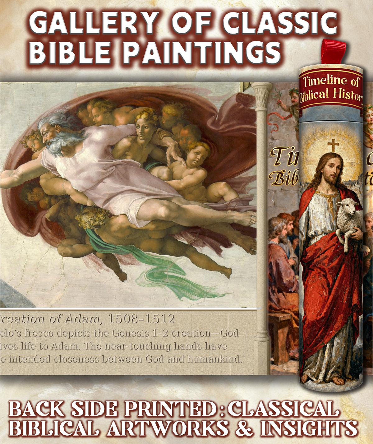 Biblical History Timeline Scroll Bible Timeline Chart Christian Wall Art 2 Meter Illustrated Scripture Timeline from Genesis to Revelation Bible Study Poster Religious Educational Chart Home Classroom Decor Christian Gifts for Men Women Families